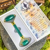 Ansiktsroller grön Jade med Spell / Affirmation