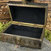 Vacker bronsfärgad ask med tripplemoon och pentagram