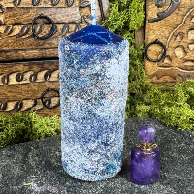 4x9cm Flower Power Witch Spell Candle rullade i örter & oljo